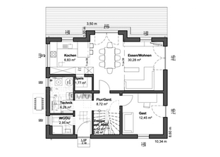 Planungsidee Pultdach Modern Grundriss
