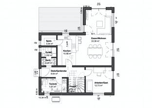 Planungsidee Satteldach Landhaus Grundriss