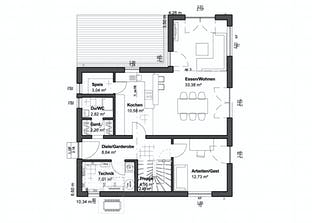 Planungsidee Satteldach Modern Grundriss
