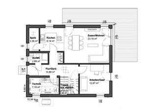 Planungsidee Walmdach Grundriss