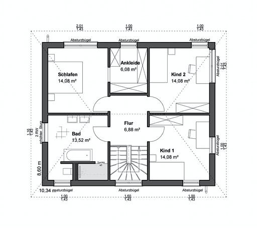 Luxhaus Planungsidee Walmdach Floorplan 2
