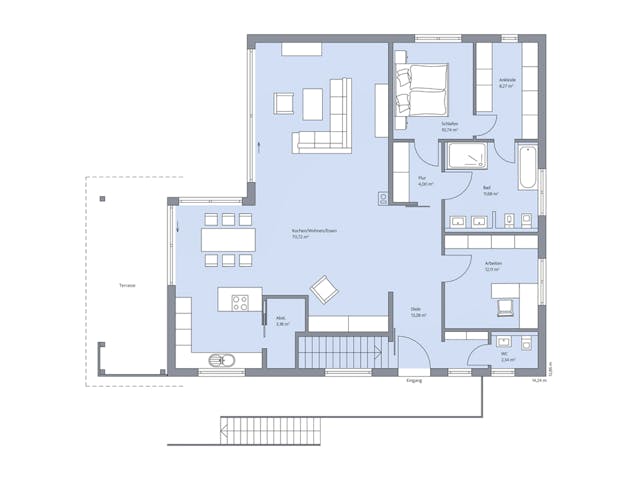 Massivhaus Glasmacher von Plan-Concept Massivhaus, Bungalow Grundriss 1 Massivhaus Glasmacher von Plan-Concept Massivhaus, Bungalow Grundriss 1