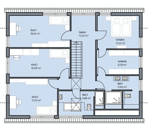 Massivhaus Ohlig von Plan-Concept Massivhaus, Satteldach-Klassiker Grundriss 2