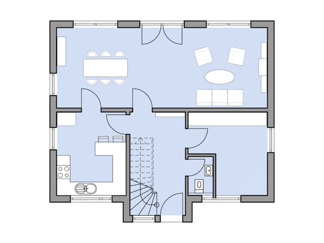 Massivhaus Paulik von Plan-Concept Massivhaus, Satteldach-Klassiker Grundriss 1
