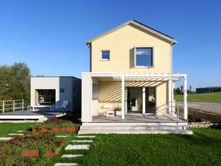 Fertighaus PlanMit S1 von Bau-Fritz, Satteldach-Klassiker Außenansicht 2