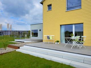 Fertighaus PlanMit S1 von Bau-Fritz, Satteldach-Klassiker Außenansicht 11