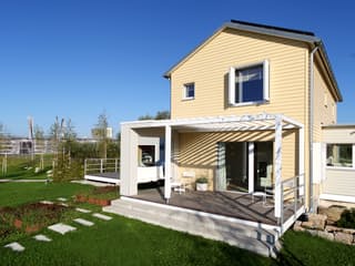 Fertighaus PlanMit S1 von Bau-Fritz, Satteldach-Klassiker Außenansicht 5