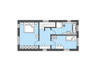 Fertighaus PlanMit S1 von Bau-Fritz, Satteldach-Klassiker Grundriss 1
