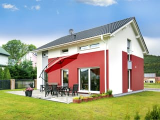 Fertighaus Point 119 A von Danwood - Österreich Schlüsselfertig ab 204300€, Satteldach-Klassiker Außenansicht 1