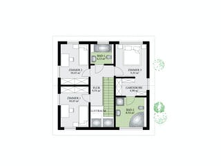 Fertighaus Point 119 A von Danwood - Österreich Schlüsselfertig ab 204300€, Satteldach-Klassiker Grundriss 2