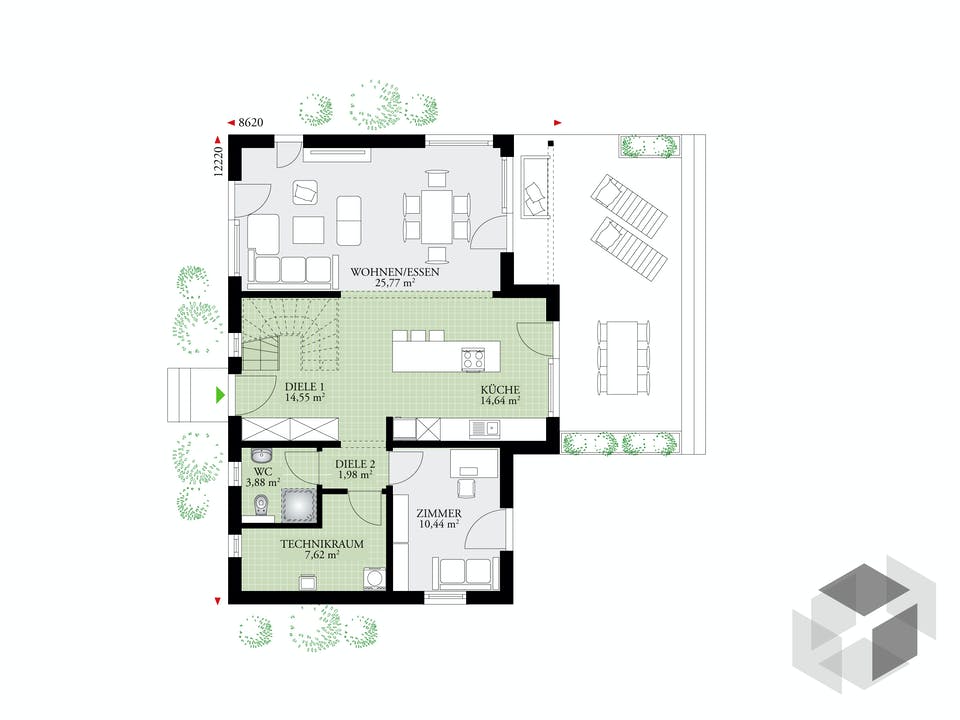 Point 140 A2 von DAN-WOOD HOUSE - Österreich Grundriss