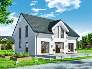 Fertighaus Point 150.20 von Danwood - Österreich Schlüsselfertig ab 201500€, Satteldach-Klassiker Außenansicht 1