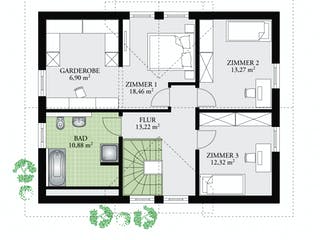 Fertighaus Point 150.20 von Danwood - Österreich Schlüsselfertig ab 201500€, Satteldach-Klassiker Grundriss 2