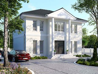 Massivhaus Praetorium von AUREA Massivhaus, Stadtvilla Außenansicht 1