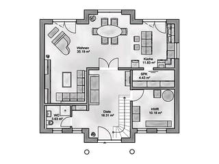 Massivhaus Praetorium von AUREA Massivhaus, Stadtvilla Grundriss 1