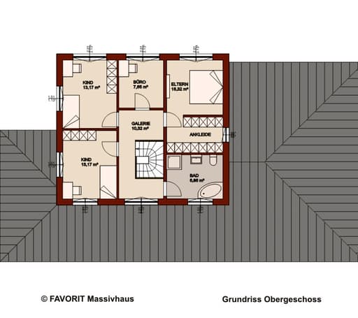 Massivhaus Premium 165/71 von Favorit Massivhaus Schlüsselfertig ab 580620€, Stadtvilla Grundriss 2