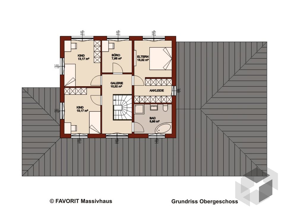 Premium 165/71 von Favorit Massivhaus Grundriss