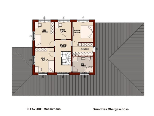 Massivhaus Premium 165/71 von FAVORIT Massivhaus Schlüsselfertig ab 617900€, Stadtvilla Grundriss 2