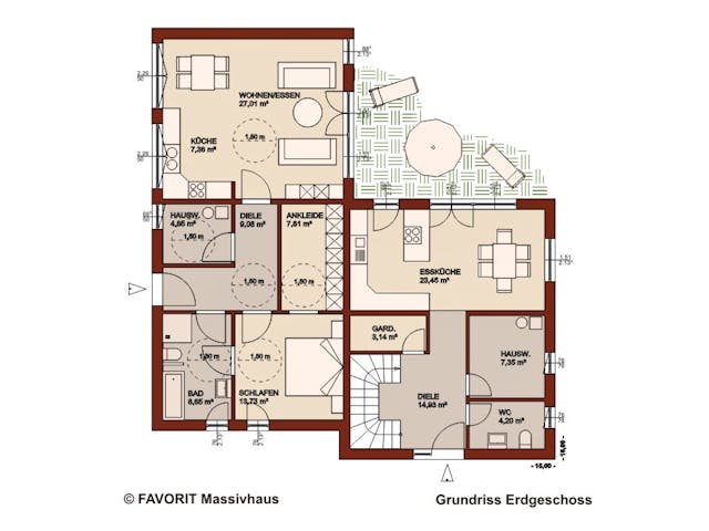 Massivhaus Premium 171/78 von FAVORIT Massivhaus Schlüsselfertig ab 585630€, Cubushaus Grundriss 1 Massivhaus Premium 171/78 von FAVORIT Massivhaus Schlüsselfertig ab 585630€, Cubushaus Grundriss 1