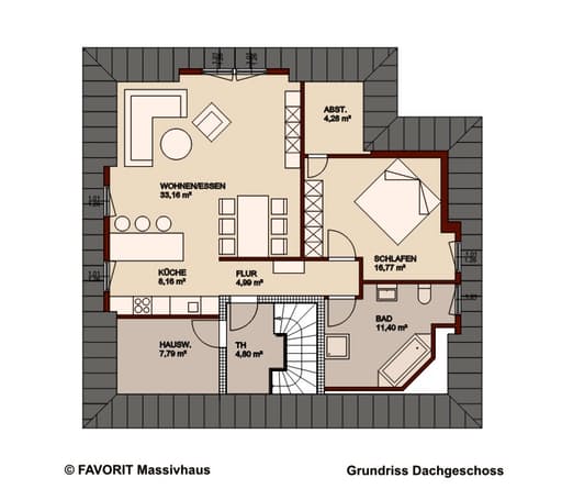 Massivhaus Premium 88/87 von Favorit Massivhaus Schlüsselfertig ab 406010€, Stadtvilla Grundriss 2