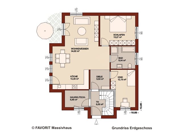Massivhaus Premium 92/93 von FAVORIT Massivhaus Schlüsselfertig ab 444190€, Stadtvilla Grundriss 1 Massivhaus Premium 92/93 von FAVORIT Massivhaus Schlüsselfertig ab 444190€, Stadtvilla Grundriss 1
