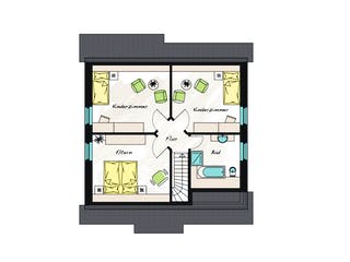 Fertighaus ProFamily 140 von ProHaus Ausbauhaus ab 170579€, Satteldach-Klassiker Grundriss 2