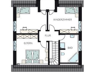 Fertighaus ProFamily 146 von ProHaus Ausbauhaus ab 189886€, Satteldach-Klassiker Grundriss 2