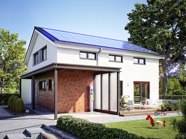 Fertighaus ProFamily 160 von ProHaus Ausbauhaus ab 184883€, Satteldach-Klassiker Außenansicht 1