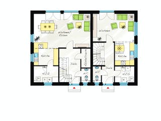 Fertighaus ProGeneration 120/86 KK von ProHaus, Satteldach-Klassiker Grundriss 2