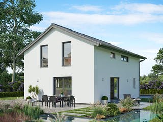 Fertighaus ProFamily 129/20 von ProHaus Schlüsselfertig ab 335970€, Satteldach-Klassiker Außenansicht 1