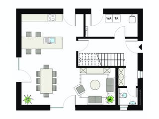 Fertighaus ProFamily 129/20 von ProHaus Schlüsselfertig ab 335970€, Satteldach-Klassiker Grundriss 1