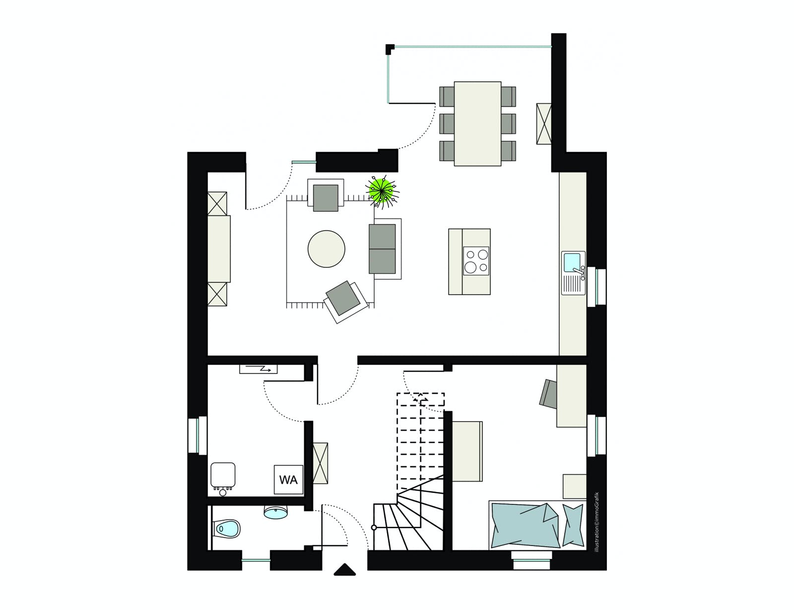 Fertighaus ProFamily 130/20 von ProHaus Schlüsselfertig ab 339363€, Satteldach-Klassiker Grundriss 1