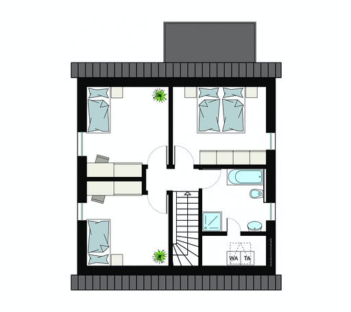 Fertighaus ProFamily 130/20 von ProHaus Ausbauhaus ab 204000€, Satteldach-Klassiker Grundriss 2