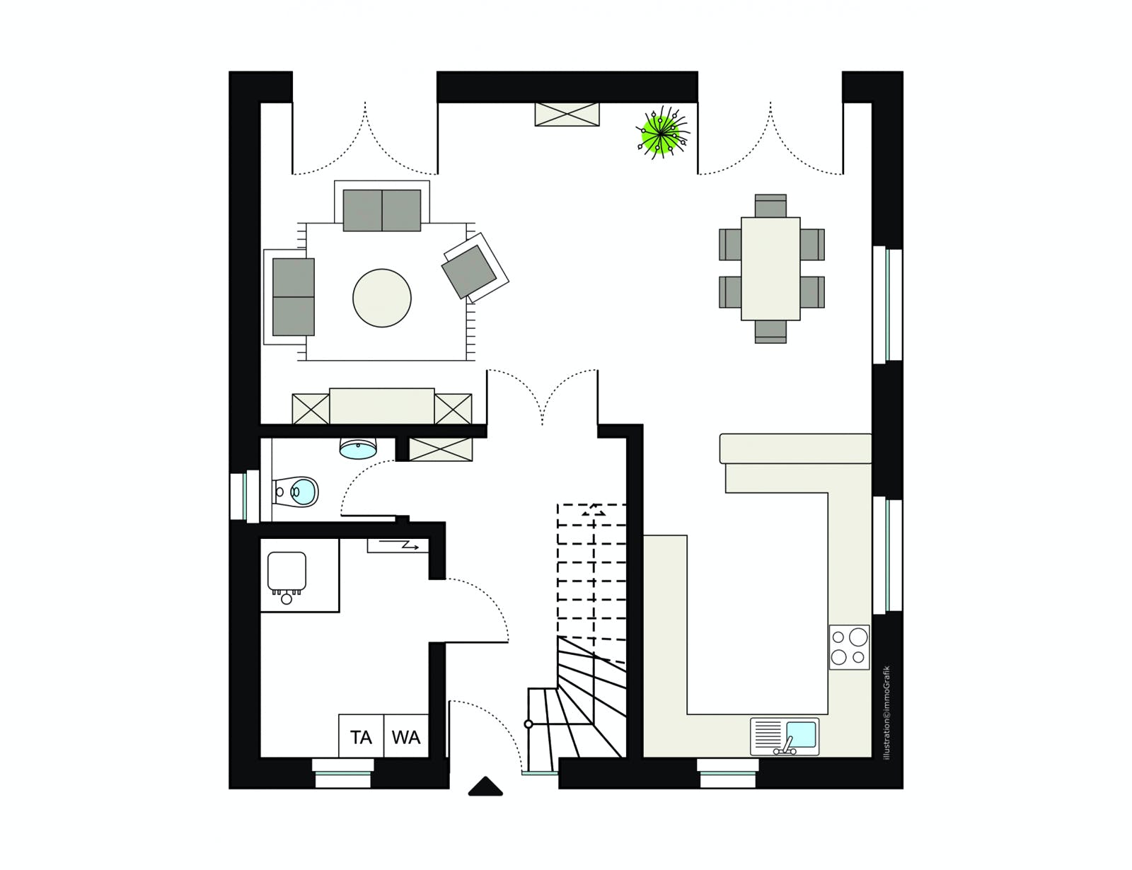 Fertighaus ProFamily 135/20 von ProHaus Schlüsselfertig ab 329471€, Satteldach-Klassiker Grundriss 1