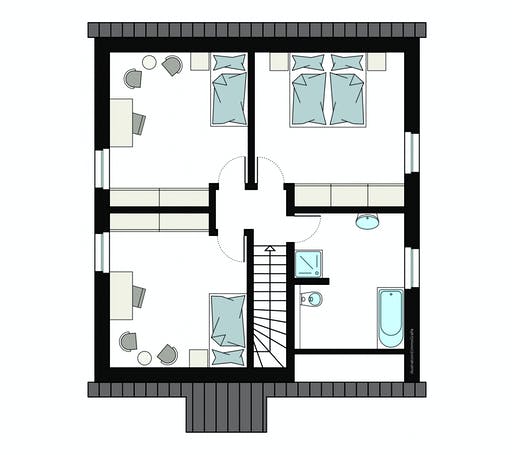Fertighaus ProFamily 135/20 von ProHaus Ausbauhaus ab 169290€, Satteldach-Klassiker Grundriss 2