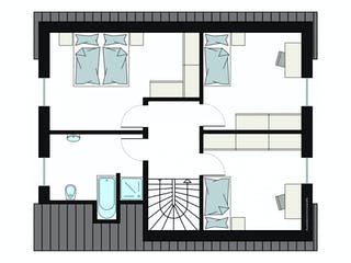 Fertighaus ProFamily 136/20 von ProHaus Schlüsselfertig ab 344713€, Satteldach-Klassiker Grundriss 2