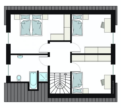 Fertighaus ProFamily 136/20 von ProHaus Ausbauhaus ab 204000€, Satteldach-Klassiker Grundriss 2