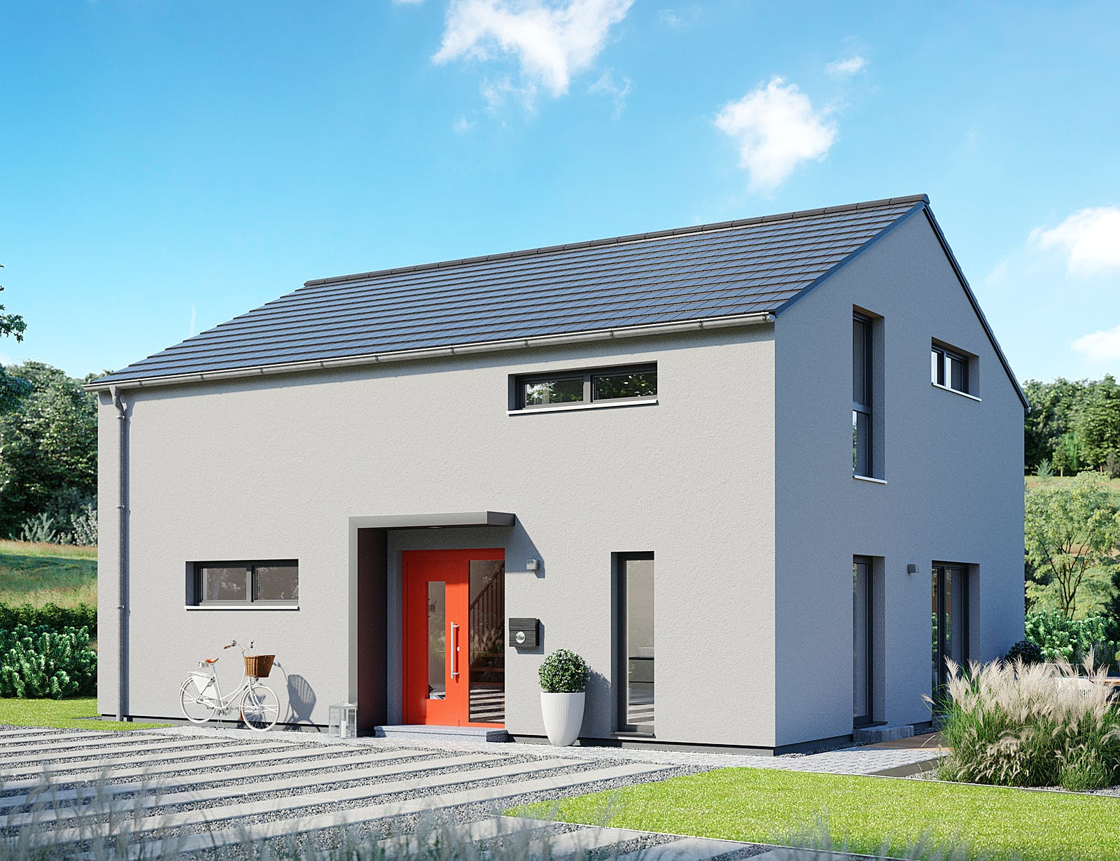 Fertighaus ProFamily 150/20 von ProHaus Schlüsselfertig ab 363928€, Satteldach-Klassiker Außenansicht 1