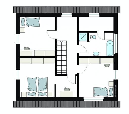 Fertighaus ProFamily 150/20 von ProHaus Ausbauhaus ab 215600€, Satteldach-Klassiker Grundriss 2