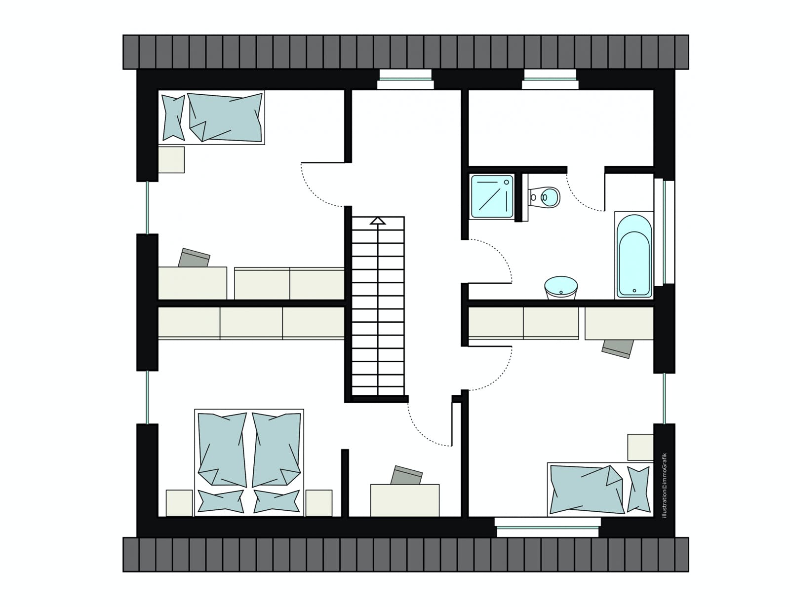 Fertighaus ProFamily 150/20 von ProHaus Schlüsselfertig ab 363928€, Satteldach-Klassiker Grundriss 2