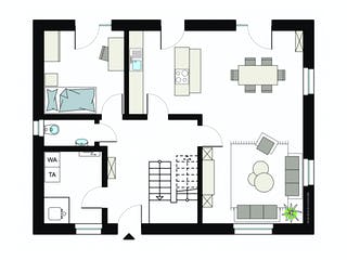 Fertighaus ProFamily 154/20 von ProHaus Schlüsselfertig ab 368528€, Satteldach-Klassiker Grundriss 1