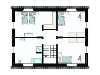Fertighaus ProFamily 154/20 von ProHaus Schlüsselfertig ab 368528€, Satteldach-Klassiker Grundriss 2