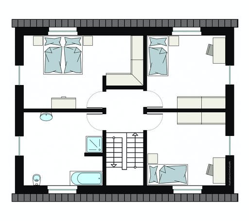 Fertighaus ProFamily 154/20 von ProHaus Ausbauhaus ab 217664€, Satteldach-Klassiker Grundriss 2