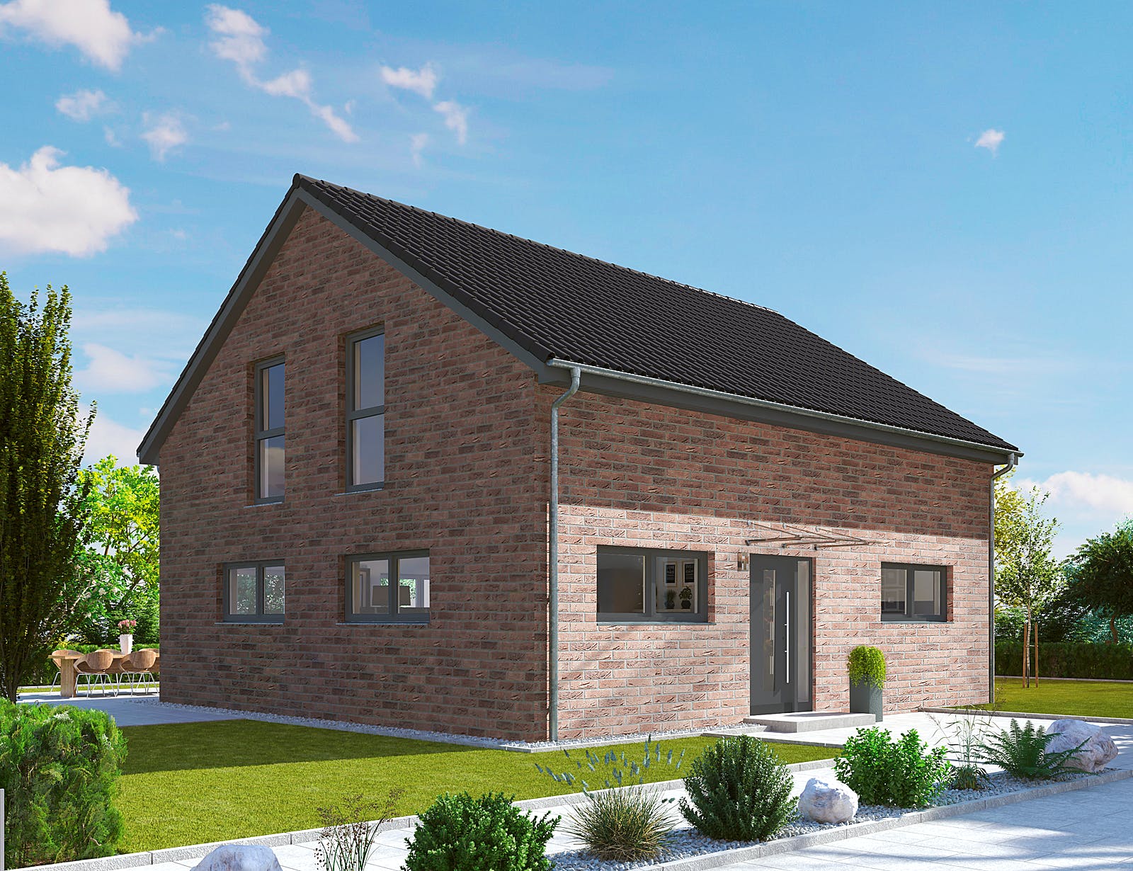 Fertighaus ProFamily 155/20 von ProHaus Schlüsselfertig ab 358007€, Satteldach-Klassiker Außenansicht 1
