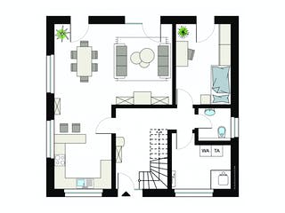 Fertighaus ProFamily 155/20 von ProHaus Schlüsselfertig ab 358007€, Satteldach-Klassiker Grundriss 1