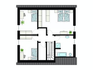 Fertighaus ProFamily 155/20 von ProHaus Schlüsselfertig ab 358007€, Satteldach-Klassiker Grundriss 2