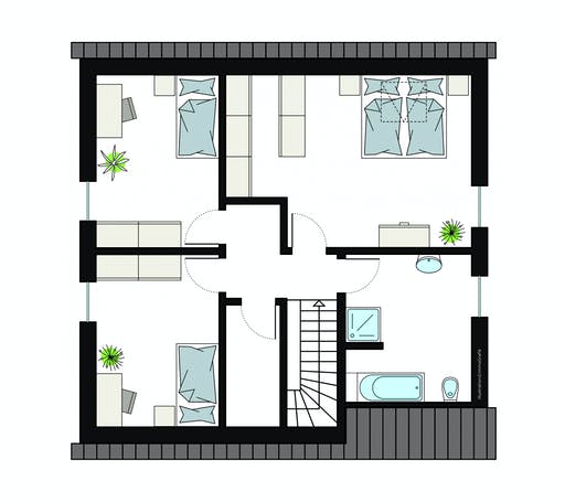 Fertighaus ProFamily 155/20 von ProHaus Ausbauhaus ab 214200€, Satteldach-Klassiker Grundriss 2