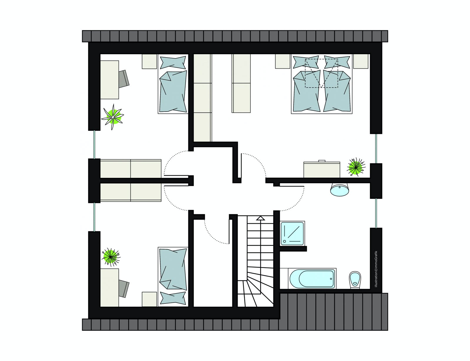 Fertighaus ProFamily 155/20 von ProHaus Schlüsselfertig ab 358007€, Satteldach-Klassiker Grundriss 2
