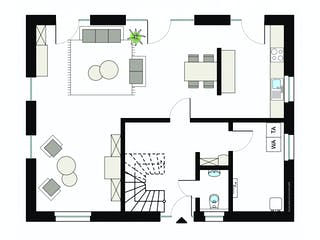 Fertighaus Pro Family 156/20 von ProHaus Schlüsselfertig ab 353712€, Satteldach-Klassiker Grundriss 1