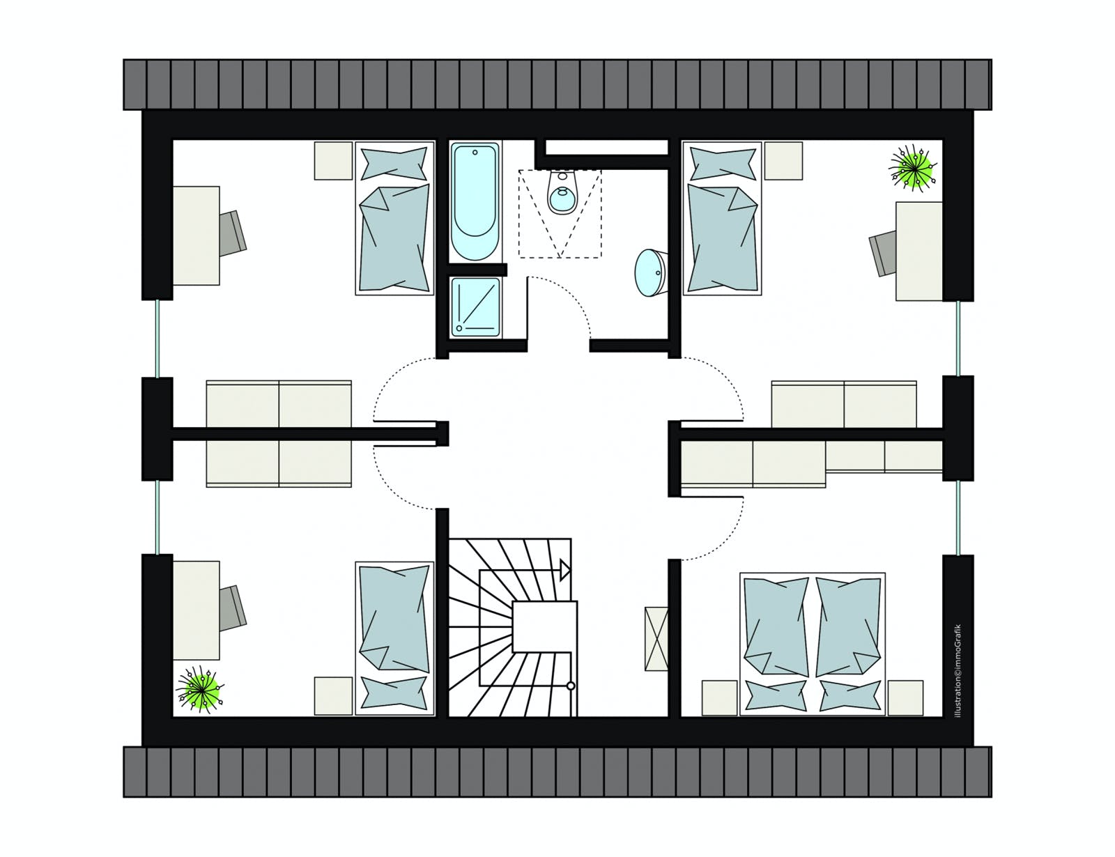 Fertighaus Pro Family 156/20 von ProHaus Schlüsselfertig ab 353712€, Satteldach-Klassiker Grundriss 2